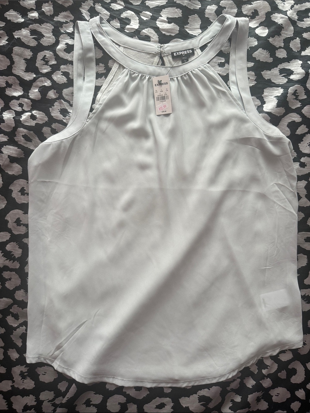 Express White Sleeveless Halter Shell Top